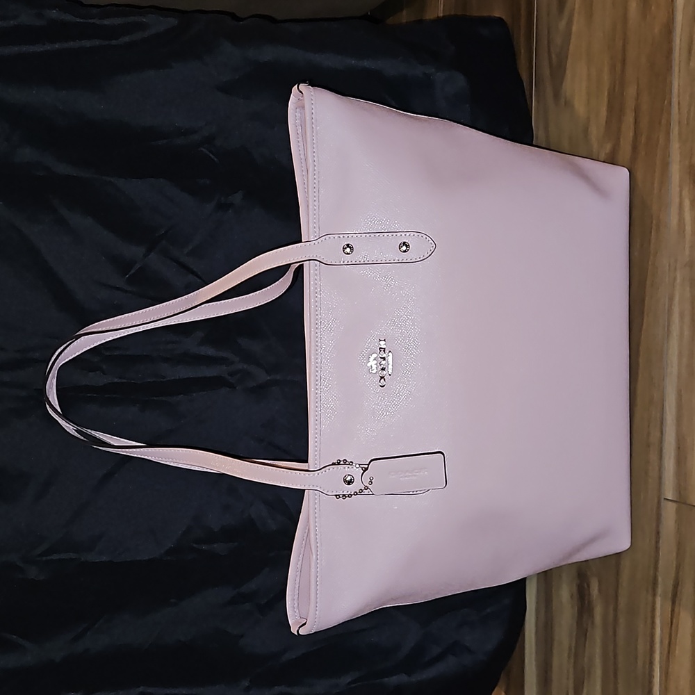 Coach light pink tote bag